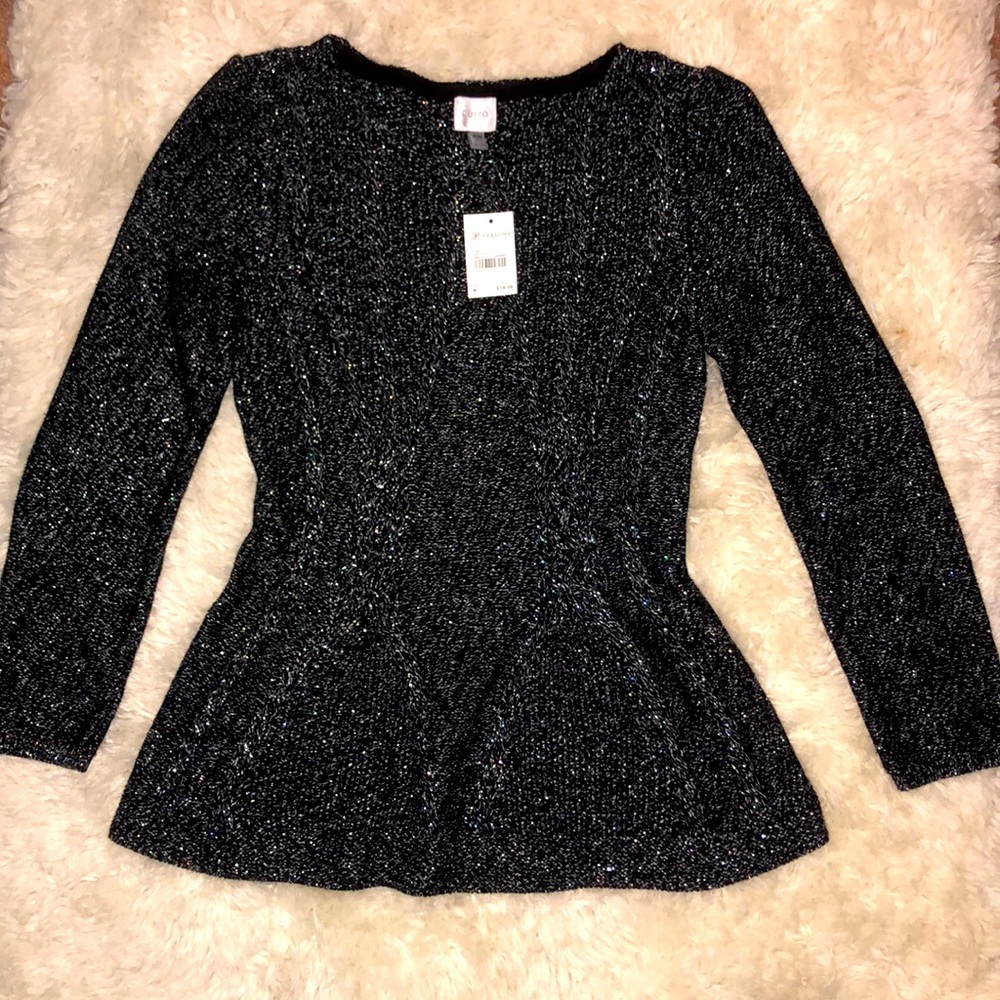 Cupio long sleeve black and silver sweater